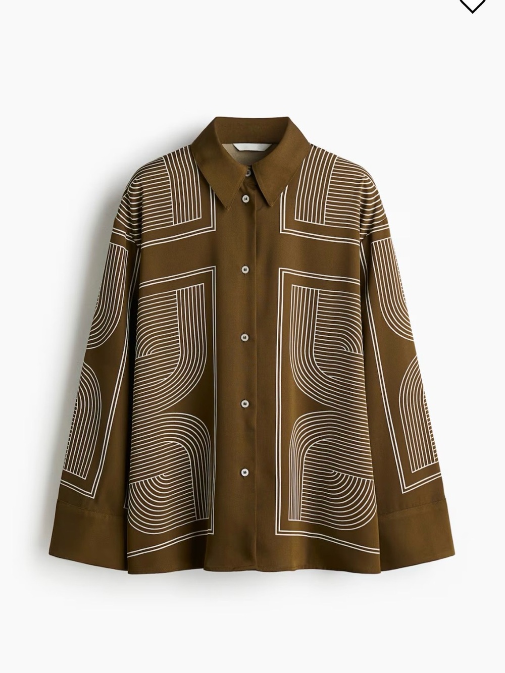 H&M Brown Geometric-Print Button Front Jacket